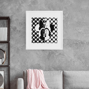 Poster Minnie tendance Moderne noir et blanc