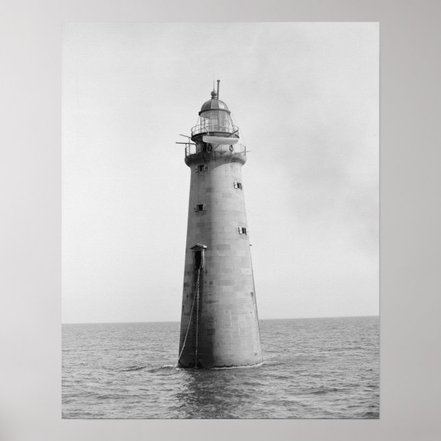 Poster Minot Ledge Light, 1880. Photo vintage (Devant)