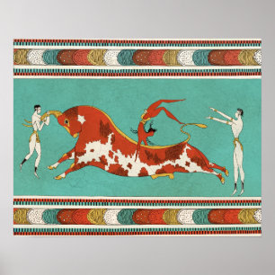 Poster Minotauro, le taureau de la Crète