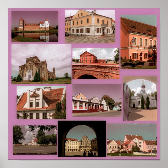 Poster Minsk Mir Brest Architecture Bélarus (Devant)