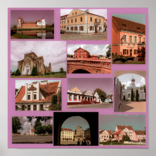 Poster Minsk Mir Brest Architecture Biélorussie