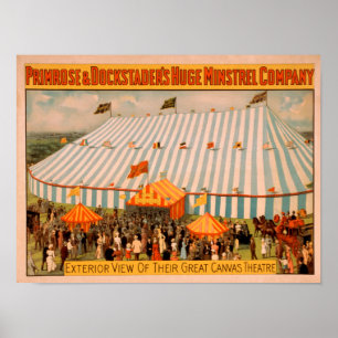 Poster Minstrel's Exterior View of Huge Canvas Theatre
