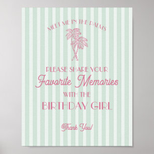 Poster Mint Palm Springs Souvenirs favoris avec anniversa