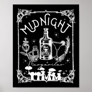 Poster Minuit Margaritas Pratique Magie Tee Halloween