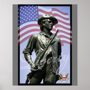 Poster Minuteman de la Liberté Patriotique avec Emblème d