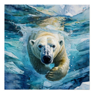 Poster Mirage arctique : Le Monarque de la natation