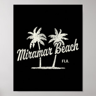 Poster Miramar Beach Floride Vintage les années 70 Palmie