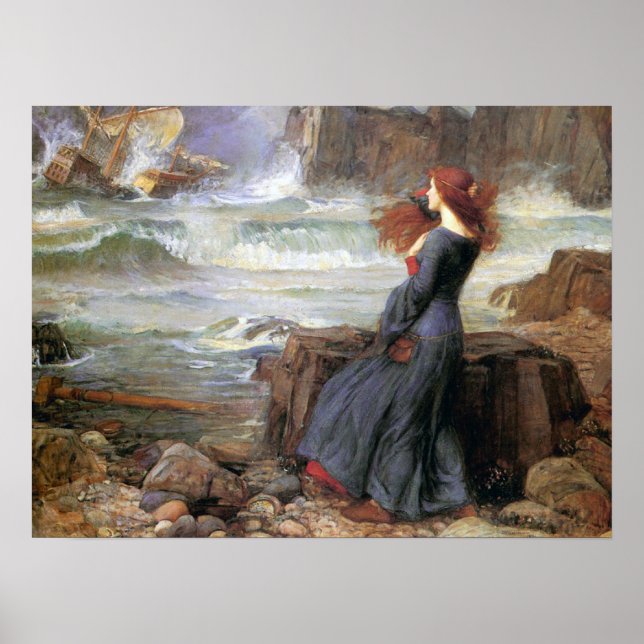 Poster Miranda - Le Tempest - John William Waterhouse (Devant)