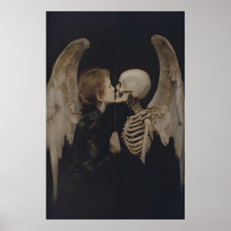 Poster Miroir de l'ange gothique, réflexion, art de squel