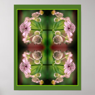 Poster Miroir Fleurs délicates Abstrait