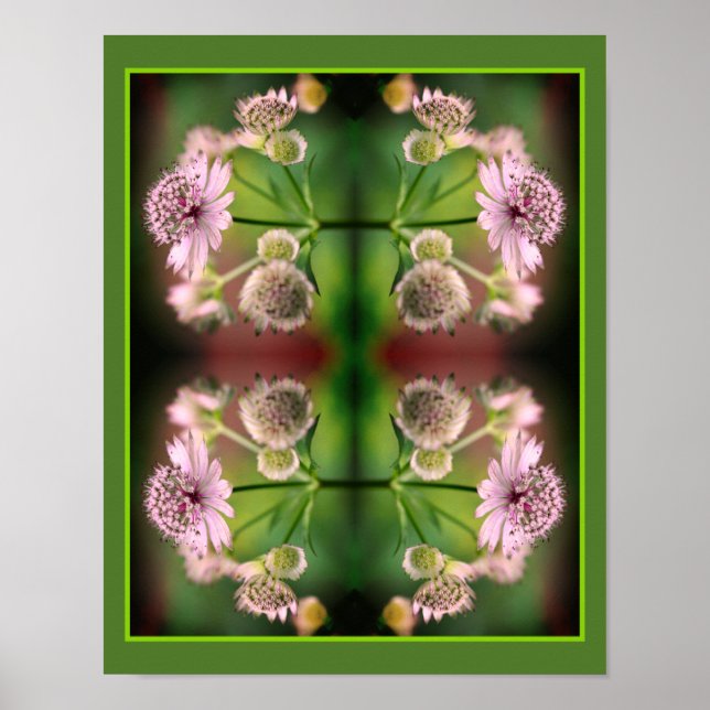 Poster Miroir Fleurs délicates Abstrait (Devant)