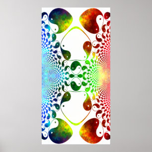 Poster Miroir fractal Yin Yang