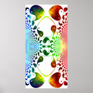 Poster Miroir fractal Yin Yang