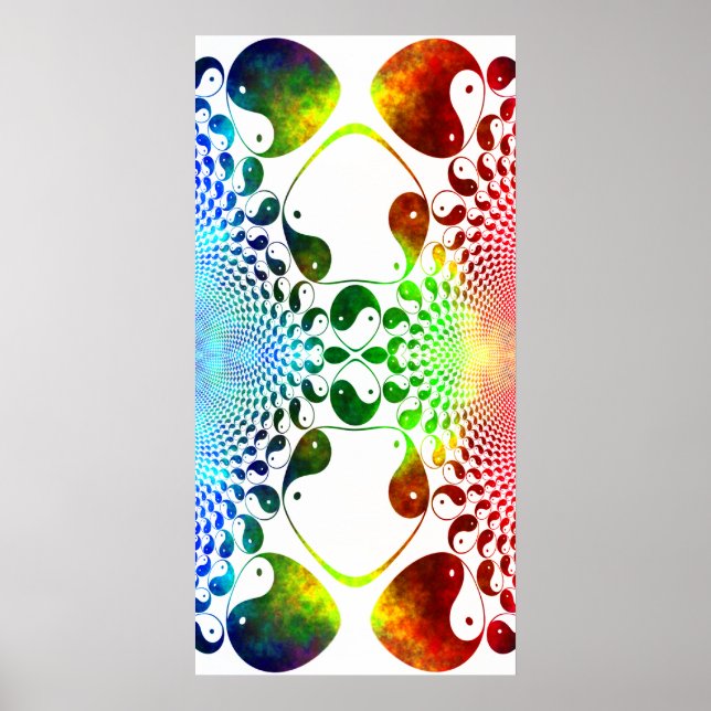 Poster Miroir fractal Yin Yang (Devant)