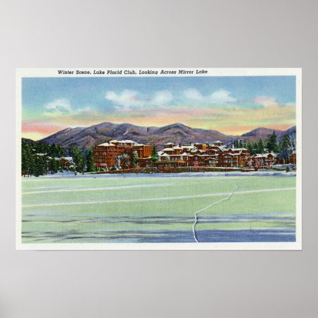 Poster Mirror Lake Vue du Lake Placid Club à (Devant)