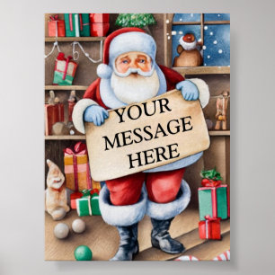 Poster Mise en évidence du message père Noël : directemen