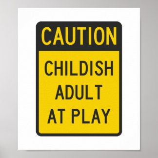 Poster Mise en garde Adulte Enfant en Jeu
