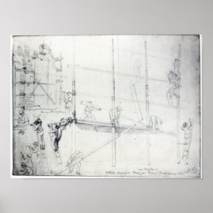 Poster Mise vers le haut de l'échafaudage en dehors de l