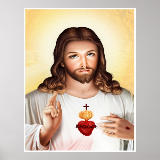 Poster Miséricorde divine de Jésus Sacré Coeur (Devant)