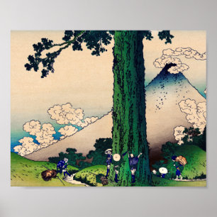 Poster Mishima Pass in Kai Province by Katsushika Hokusai