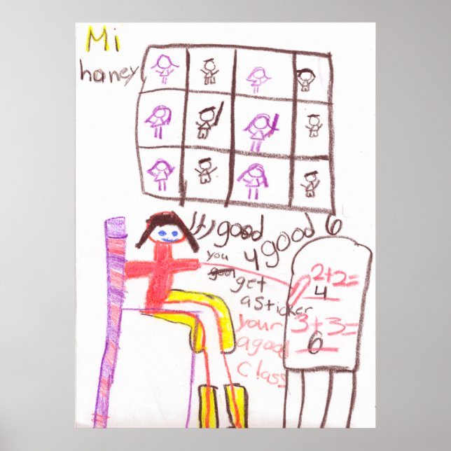 Poster Miss Honey Enseigner Ses Maths De Classe (Devant)