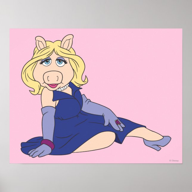 Poster Miss Piggy en robe violette (Devant)