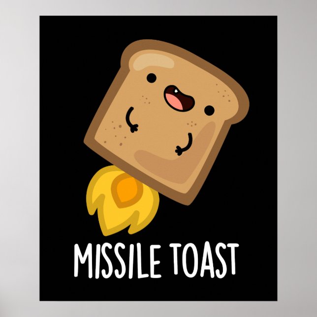 Poster Missile Toast amusant Mistletoe Puns Dark BG (Devant)