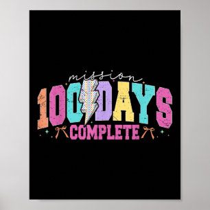 Poster Mission 100 Jours Terminer Funny 100 Jours D'École