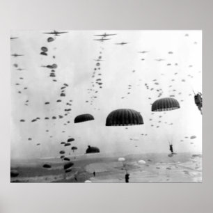 Poster Mission aéroportée pendant la peinture de 2ÈME GUE