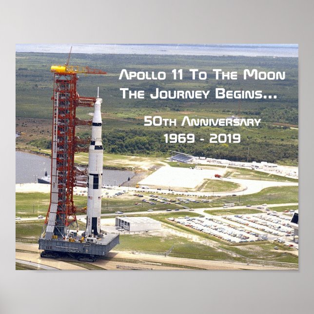 Poster Mission Apollo 11 à l'anniversaire de la Lune (Devant)