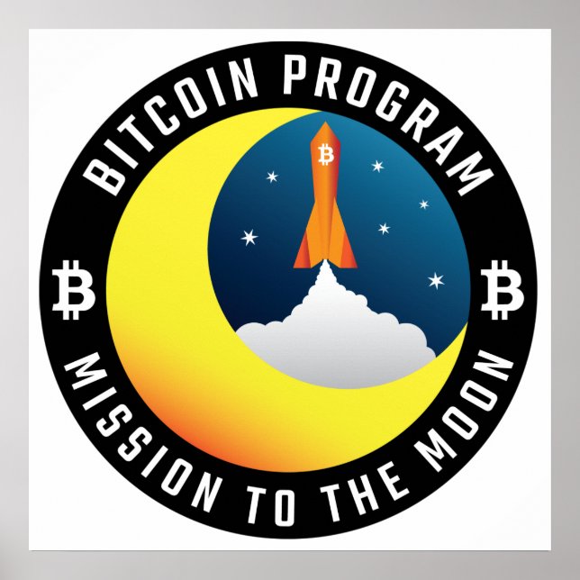 Poster Mission Bitcoin à la couleur de la Lune (Devant)
