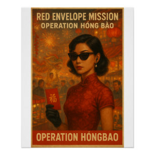 Poster Mission Enveloppe Rouge - Art Spy Retro