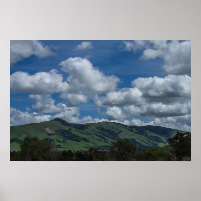 Poster Mission Peak Hills California Spring (Devant)