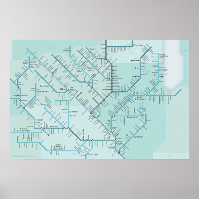 Poster Mississippi moyen 20 po x 30 po (Devant)