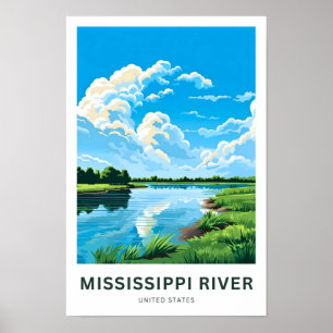 Poster Mississippi River États-Unis Imprimer voyage