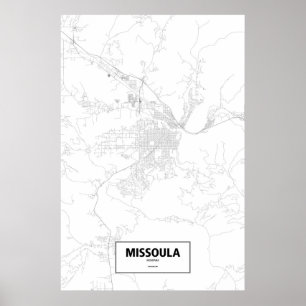 Poster Missoula, Montana (black on white)