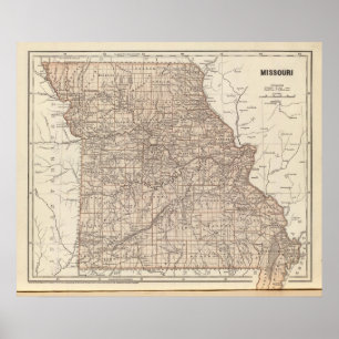 Poster Missouri Atlas Map