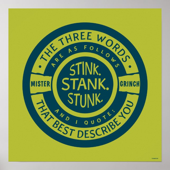 Poster Mister Grinch | Citation de bloc de puit (Devant)