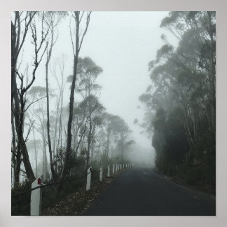 Poster Misty road up kunanyi/Mt Wellington Tasmania