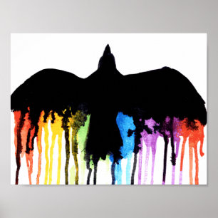 Poster Mit dem Regenbogen