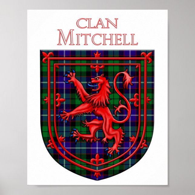 Poster Mitchell Tartan Scottish Plaid Lion Rampant (Devant)