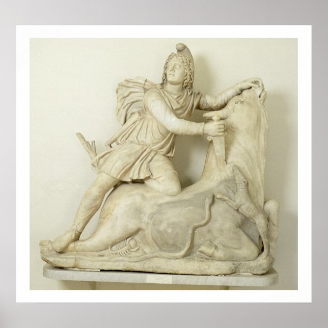 Poster Mithras Sacrificing the Bull, relief de marbre, ro (Devant)