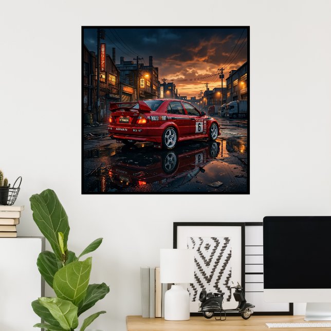 Poster Mitsubishi Lancer Evolution VI (Bureau à domicile)