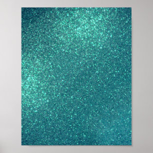 Poster Mitter Chic Elegant Teal Blue Sparkly