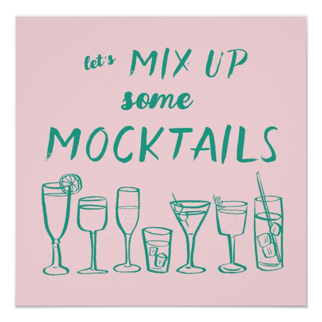 Poster MIX HAUT MOCKTAILS barre personnalisée Cuisine Art (Devant)