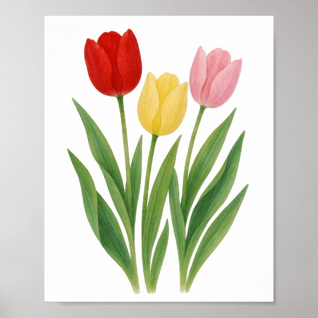 Poster Mix Tulipes Imprimable Art Floral Paroi (Devant)