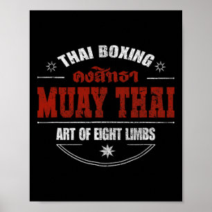 Poster Mixte Arts Martiaux Thai Boxe Muay Thai
