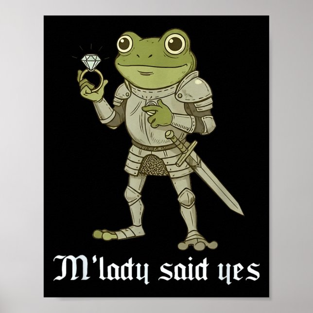 Poster M'lady Said Yes Funny Frog Couple Matching  (Devant)