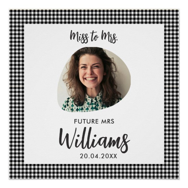 Poster Mlle à Mme Future Mme Boho Fête des mariées (Devant)