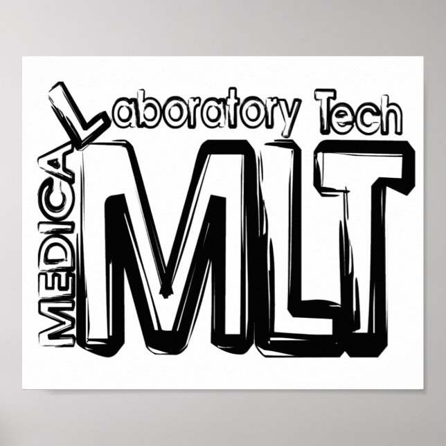 POSTER MLT GRUNGE TEXTE TECHNICIEN DE LABORATOIRE MÉDICAL (Devant)